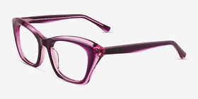 Havoc Clear Purple Acétate Montures de lunettes de vue d'EyeBuyDirect, Vue d'Angle