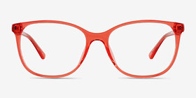 Kieran Clear Pink Plastique Montures de lunettes de vue d'EyeBuyDirect, Vue de Face