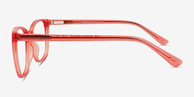Kieran Clear Pink Plastique Montures de lunettes de vue d'EyeBuyDirect, Vue de Côté