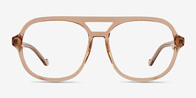 Eris Clear Brown Plastique Montures de lunettes de vue d'EyeBuyDirect, Vue de Face