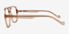 Eris Clear Brown Plastique Montures de lunettes de vue d'EyeBuyDirect, Vue de Côté