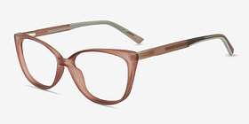 Ign Crystal Light Pink Plastique Montures de lunettes de vue d'EyeBuyDirect, Vue d'Angle