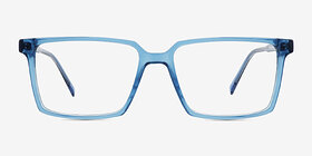 Roll Bleu Plastique Montures de lunettes de vue d'EyeBuyDirect, Vue de Face