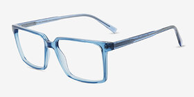 Roll Bleu Plastique Montures de lunettes de vue d'EyeBuyDirect, Vue d'Angle