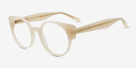 Tsunami Blanche Éco-responsable Montures de lunettes de vue d'EyeBuyDirect, Vue d'Angle