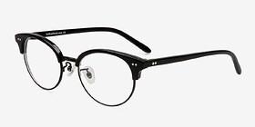 Annabel Noir Acetate-metal Montures de lunettes de vue d'EyeBuyDirect, Vue d'Angle