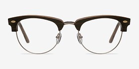 Esteban Brun Wood-texture Montures de lunettes de vue d'EyeBuyDirect, Vue de Face