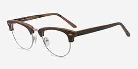 Esteban Brun Wood-texture Montures de lunettes de vue d'EyeBuyDirect, Vue d'Angle