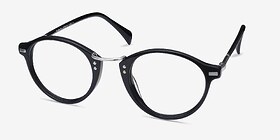 Shibuya Noir Métal Montures de lunettes de vue d'EyeBuyDirect, Vue d'Angle