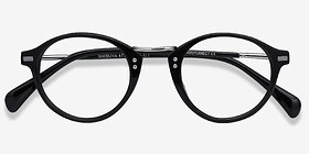 Shibuya Noir Métal Montures de lunettes de vue d'EyeBuyDirect, Vue Rapprochée