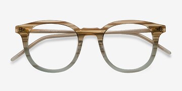  Brown Striped  Vendome -  Designer Métal Lunettes de vue