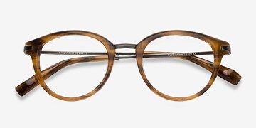 Brown Striped Ginger -  Vintage Métal Lunettes de vue