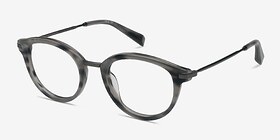 Ginger Gray Striped Métal Montures de lunettes de vue d'EyeBuyDirect, Vue d'Angle