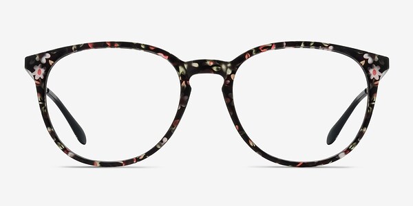 Gracious Pink Floral Plastic-metal Montures de lunettes de vue