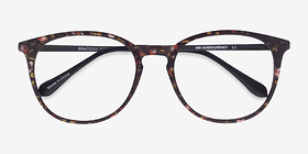 Gracious Pink Floral Plastic-metal Montures de lunettes de vue d'EyeBuyDirect, Vue Rapprochée