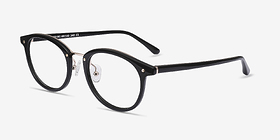 Fetching Black Golden Métal Montures de lunettes de vue d'EyeBuyDirect, Vue d'Angle