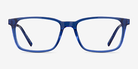Stanza Bleu Acetate-metal Montures de lunettes de vue d'EyeBuyDirect, Vue de Face