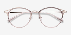 Dazzle Rose Acetate-metal Montures de lunettes de vue d'EyeBuyDirect, Vue Rapprochée