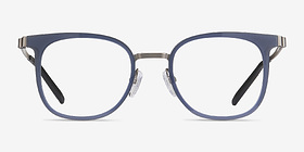 Rotem Bleu marine  Acetate-metal Montures de lunettes de vue d'EyeBuyDirect, Vue de Face
