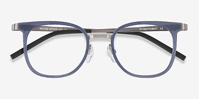 Rotem Bleu marine  Acetate-metal Montures de lunettes de vue d'EyeBuyDirect, Vue Rapprochée