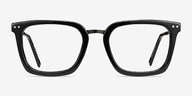 Poise Noir Acetate-metal Montures de lunettes de vue d'EyeBuyDirect, Vue de Face