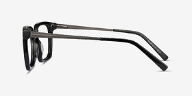 Poise Noir Acetate-metal Montures de lunettes de vue d'EyeBuyDirect, Vue de Côté
