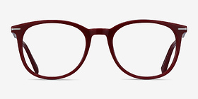 Ninah Burgundy Acetate-metal Montures de lunettes de vue d'EyeBuyDirect, Vue de Face
