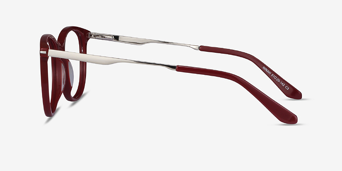 Ninah Burgundy Acetate-metal Montures de lunettes de vue d'EyeBuyDirect