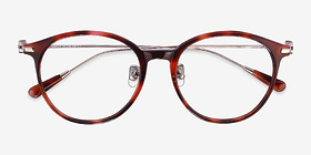 Colette Pink Tortoise Métal Montures de lunettes de vue d'EyeBuyDirect, Vue Rapprochée