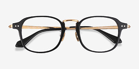Lalo Noir Métal Montures de lunettes de vue d'EyeBuyDirect, Vue Rapprochée