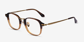 Lalo Brun Métal Montures de lunettes de vue d'EyeBuyDirect, Vue d'Angle