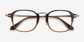 Lalo Brun Métal Montures de lunettes de vue d'EyeBuyDirect, Vue Rapprochée