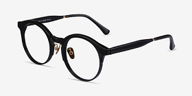 Rochelle Noir Métal Montures de lunettes de vue d'EyeBuyDirect, Vue d'Angle