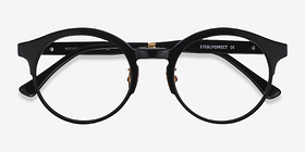Rochelle Noir Métal Montures de lunettes de vue d'EyeBuyDirect, Vue Rapprochée