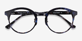 Rochelle Blue Tortoise Métal Montures de lunettes de vue d'EyeBuyDirect, Vue Rapprochée