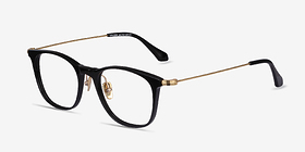 Walker Noir Métal Montures de lunettes de vue d'EyeBuyDirect, Vue d'Angle