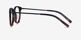 Villeneuve Écaille Noire Acetate-metal Montures de lunettes de vue d'EyeBuyDirect, Vue de Côté