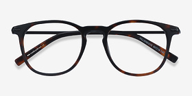 Villeneuve Écaille Noire Acetate-metal Montures de lunettes de vue d'EyeBuyDirect, Vue Rapprochée