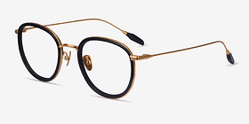 Thrive Noir Métal Montures de lunettes de vue d'EyeBuyDirect, Vue d'Angle