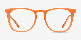 Vinyl Orange Acetate-metal Montures de lunettes de vue d'EyeBuyDirect, Vue de Face