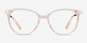 Attitude Clear Melon Acetate-metal Montures de lunettes de vue d'EyeBuyDirect, Vue de Face