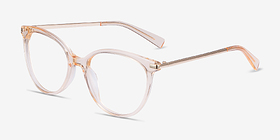 Attitude Clear Melon Acetate-metal Montures de lunettes de vue d'EyeBuyDirect, Vue d'Angle