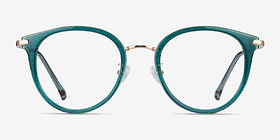 Hollie Teal Plastic-metal Montures de lunettes de vue d'EyeBuyDirect, Vue de Face