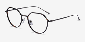 Huxley Tortoise  Gunmetal Métal Montures de lunettes de vue d'EyeBuyDirect, Vue d'Angle