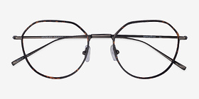 Huxley Tortoise  Gunmetal Métal Montures de lunettes de vue d'EyeBuyDirect, Vue Rapprochée