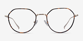 Huxley Tortoise  Golden Métal Montures de lunettes de vue d'EyeBuyDirect, Vue de Face