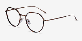 Huxley Tortoise  Bronze Métal Montures de lunettes de vue d'EyeBuyDirect, Vue d'Angle