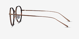 Huxley Tortoise  Bronze Métal Montures de lunettes de vue d'EyeBuyDirect, Vue de Côté