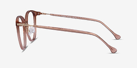 Shelby Clear Brown Acetate-metal Montures de lunettes de vue d'EyeBuyDirect, Vue de Côté