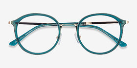Colman Vert Acetate-metal Montures de lunettes de vue d'EyeBuyDirect, Vue Rapprochée